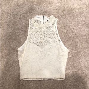 Bebe lace crop top